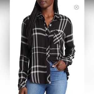 Rails Black and White Button Up Flannel